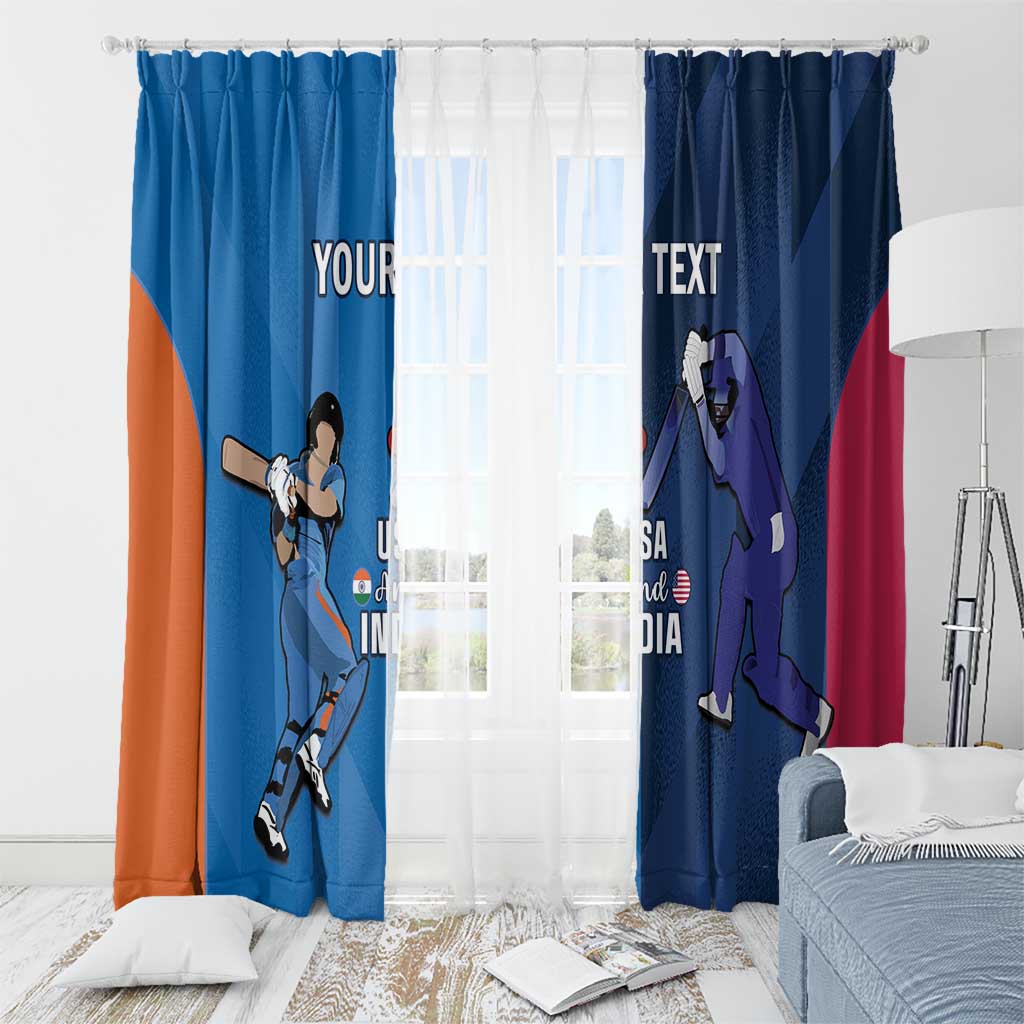 Custom USA and India Cricket Window Curtain 2024 Together Dynamic Style - Wonder Print Shop