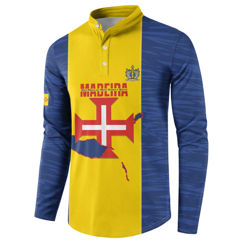 Maderia Day Button Sweatshirt Pearl of the Atlantic Flag Style - Wonder Print Shop