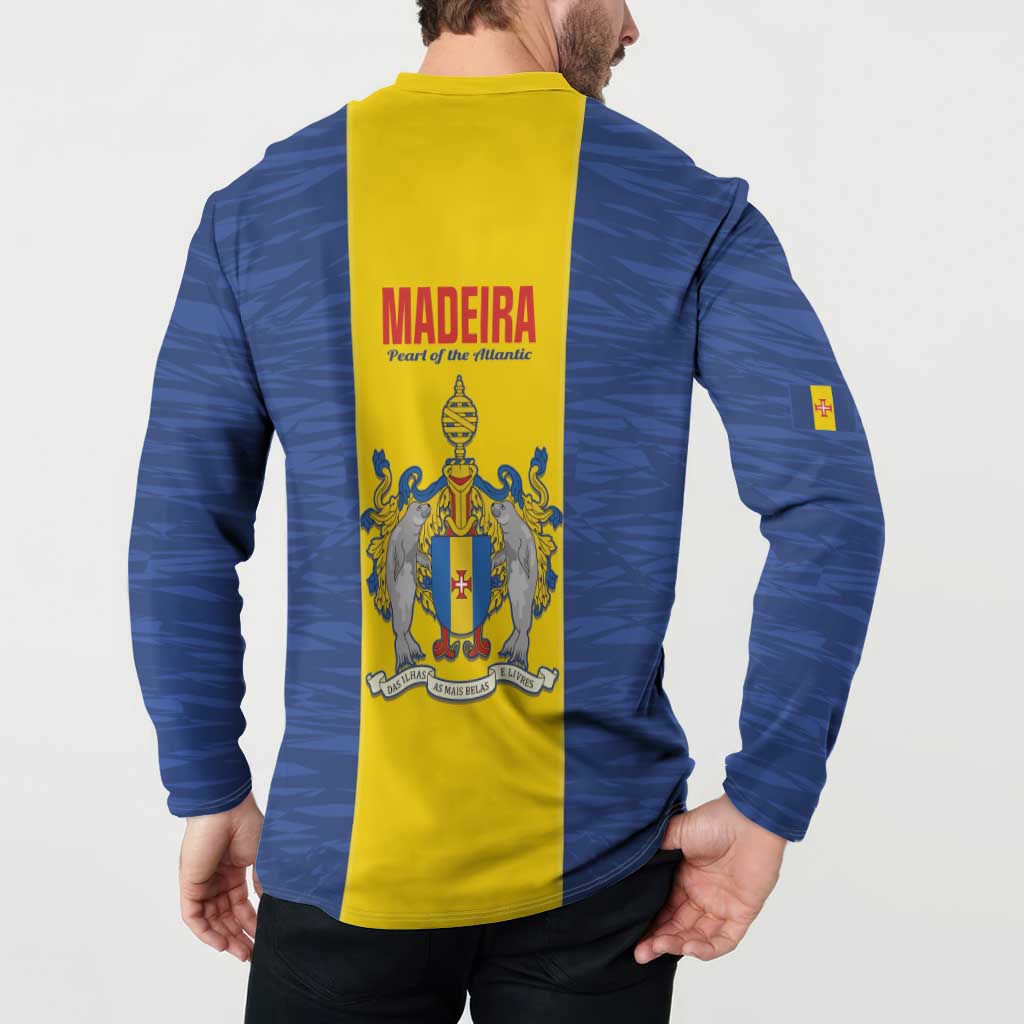 Maderia Day Button Sweatshirt Pearl of the Atlantic Flag Style - Wonder Print Shop