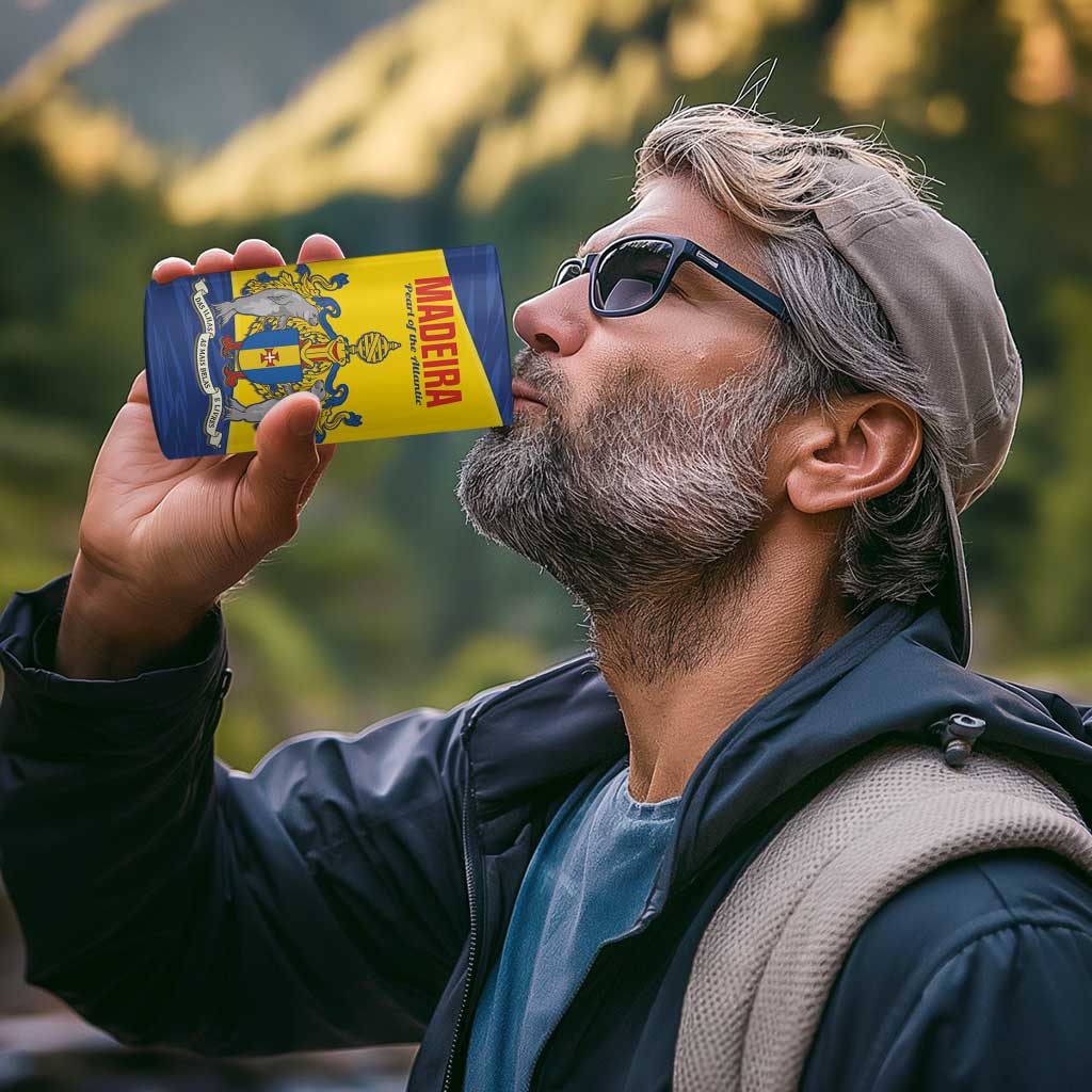 Maderia Day 4 in 1 Can Cooler Tumbler Pearl of the Atlantic Flag Style - Wonder Print Shop