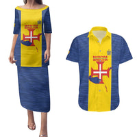 Maderia Day Couples Matching Puletasi and Hawaiian Shirt Pearl of the Atlantic Flag Style - Wonder Print Shop