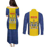 Maderia Day Couples Matching Puletasi and Long Sleeve Button Shirt Pearl of the Atlantic Flag Style - Wonder Print Shop