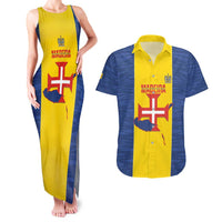 Maderia Day Couples Matching Tank Maxi Dress and Hawaiian Shirt Pearl of the Atlantic Flag Style - Wonder Print Shop