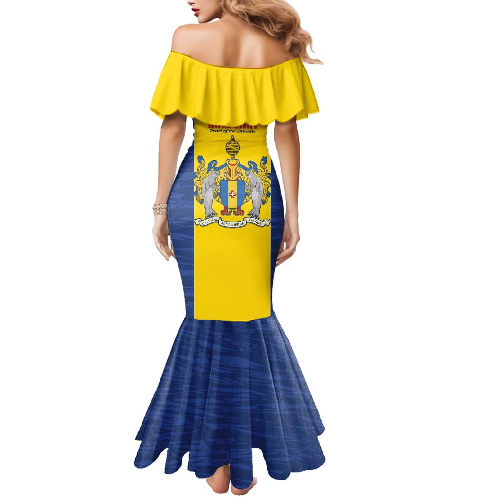 Maderia Day Family Matching Mermaid Dress and Hawaiian Shirt Pearl of the Atlantic Flag Style - Wonder Print Shop