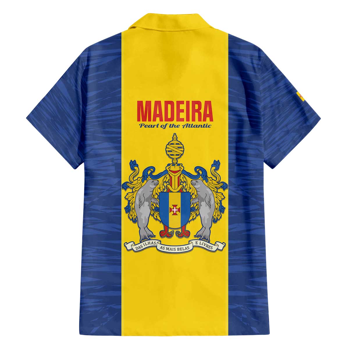Maderia Day Family Matching Off The Shoulder Long Sleeve Dress and Hawaiian Shirt Pearl of the Atlantic Flag Style - Wonder Print Shop