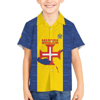 Maderia Day Family Matching Off The Shoulder Long Sleeve Dress and Hawaiian Shirt Pearl of the Atlantic Flag Style - Wonder Print Shop