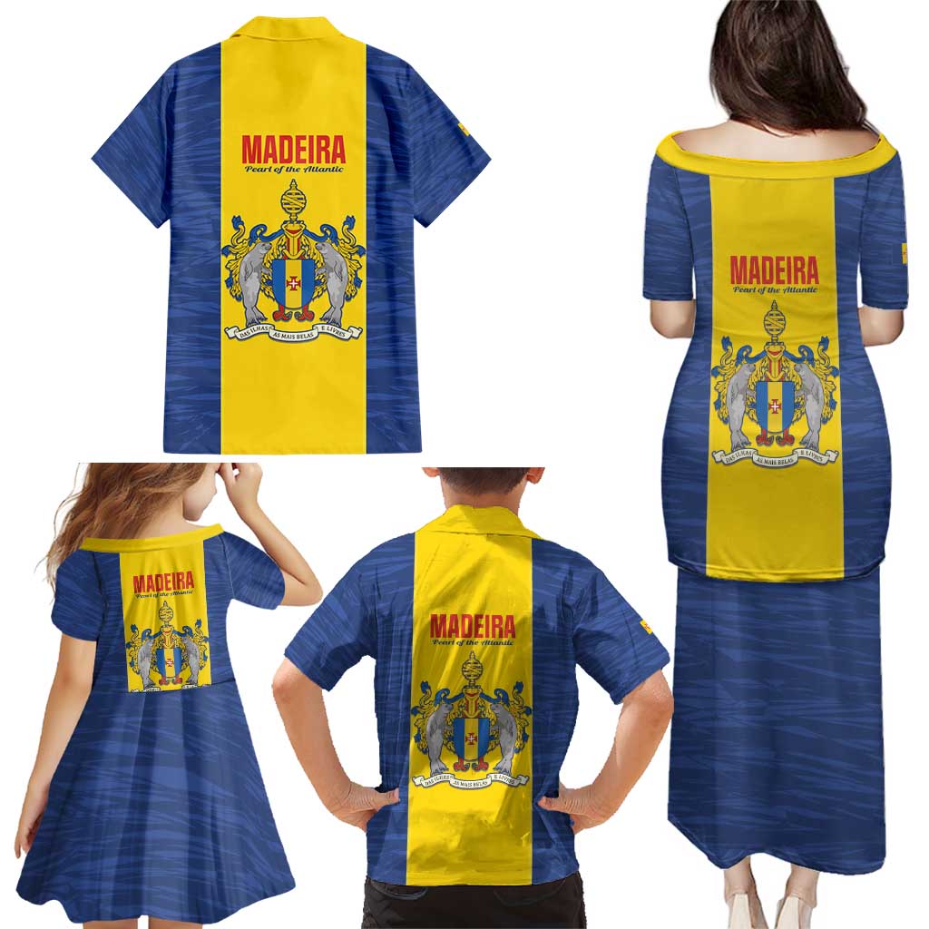 Maderia Day Family Matching Puletasi and Hawaiian Shirt Pearl of the Atlantic Flag Style - Wonder Print Shop