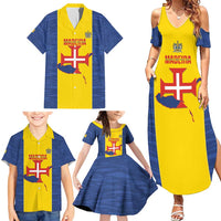 Maderia Day Family Matching Summer Maxi Dress and Hawaiian Shirt Pearl of the Atlantic Flag Style - Wonder Print Shop