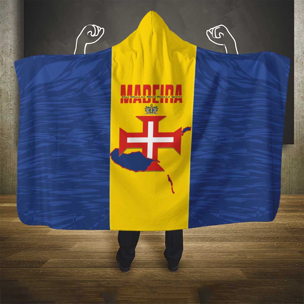 Maderia Day Hooded Blanket Pearl of the Atlantic Flag Style - Wonder Print Shop