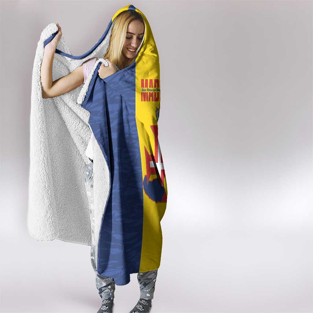 Maderia Day Hooded Blanket Pearl of the Atlantic Flag Style - Wonder Print Shop