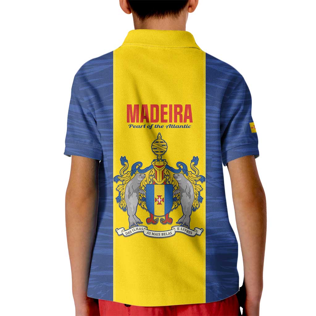 Maderia Day Kid Polo Shirt Pearl of the Atlantic Flag Style - Wonder Print Shop