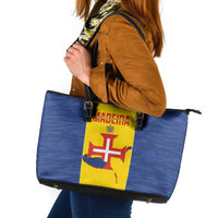 Maderia Day Leather Tote Bag Pearl of the Atlantic Flag Style - Wonder Print Shop
