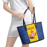 Maderia Day Leather Tote Bag Pearl of the Atlantic Flag Style - Wonder Print Shop