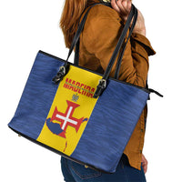 Maderia Day Leather Tote Bag Pearl of the Atlantic Flag Style - Wonder Print Shop