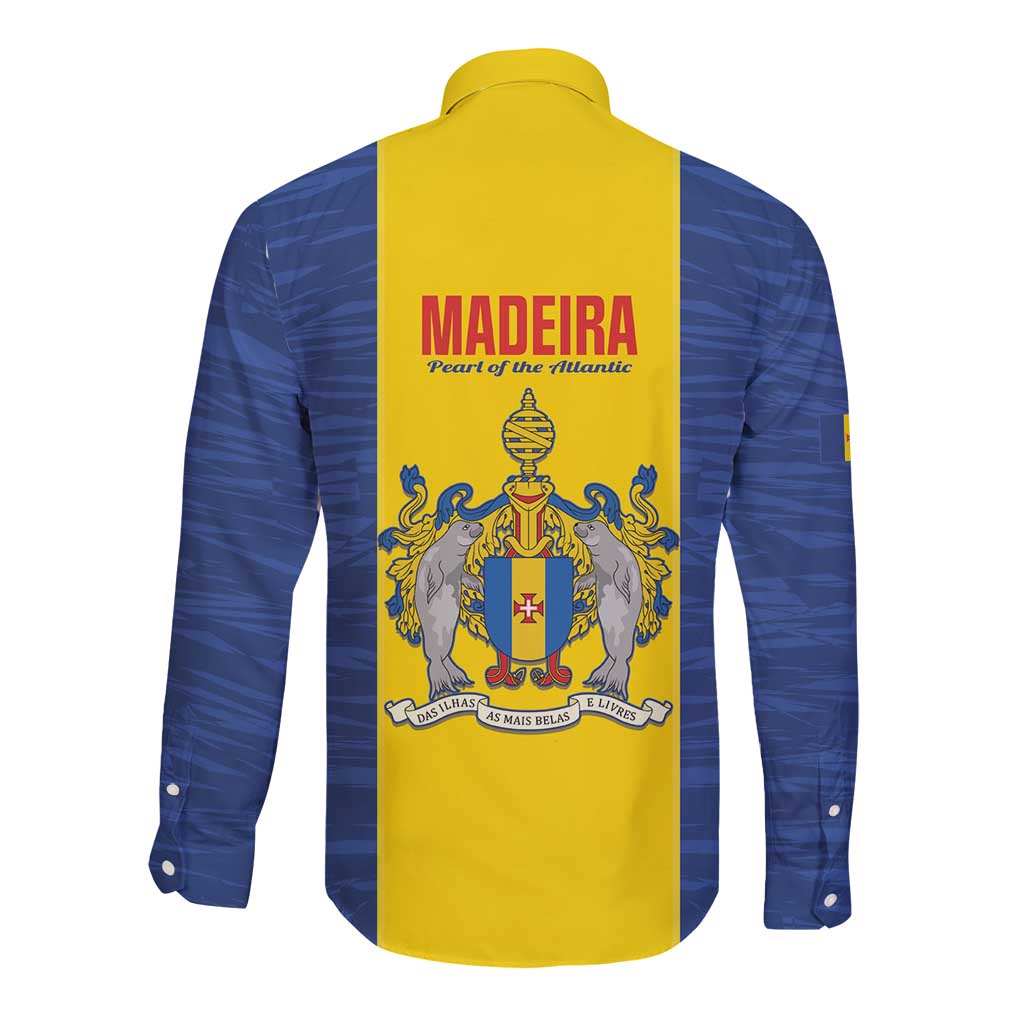 Maderia Day Long Sleeve Button Shirt Pearl of the Atlantic Flag Style - Wonder Print Shop