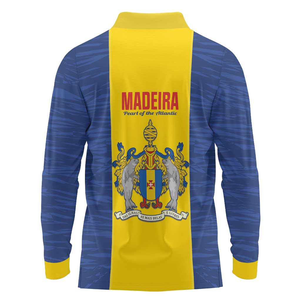 Maderia Day Long Sleeve Polo Shirt Pearl of the Atlantic Flag Style - Wonder Print Shop