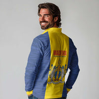 Maderia Day Long Sleeve Polo Shirt Pearl of the Atlantic Flag Style - Wonder Print Shop