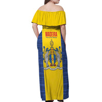 Maderia Day Off Shoulder Maxi Dress Pearl of the Atlantic Flag Style - Wonder Print Shop