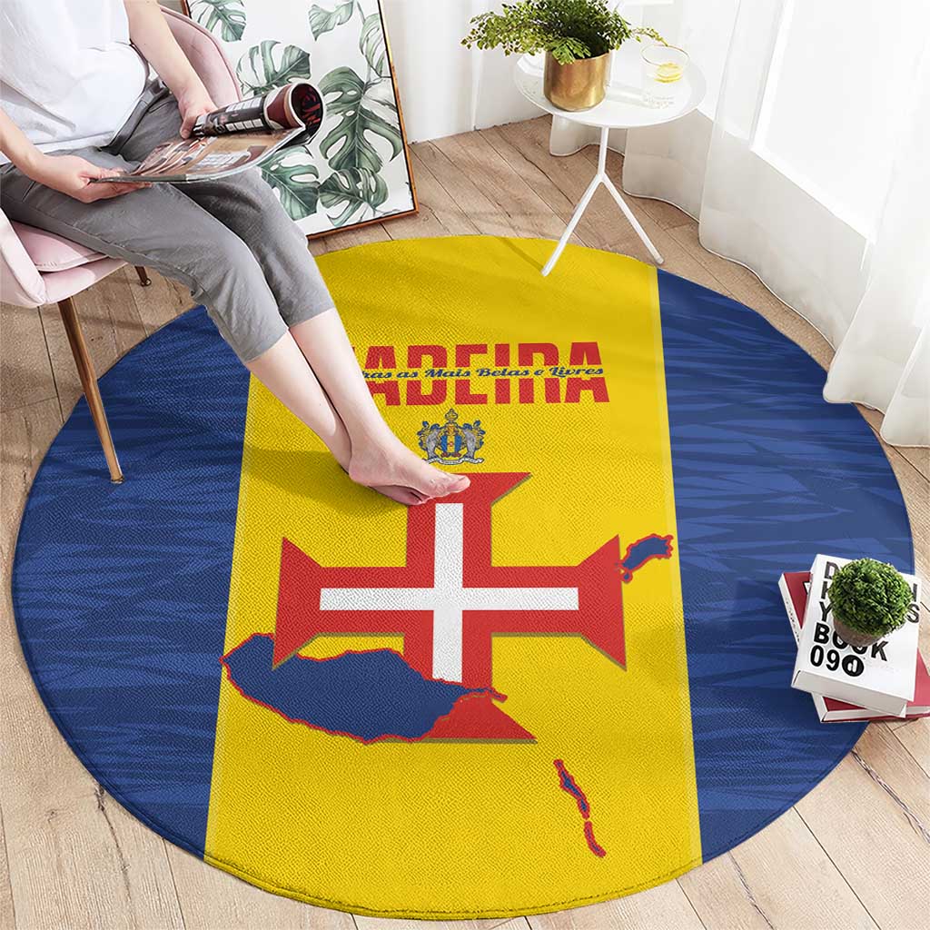 Maderia Day Round Carpet Pearl of the Atlantic Flag Style - Wonder Print Shop