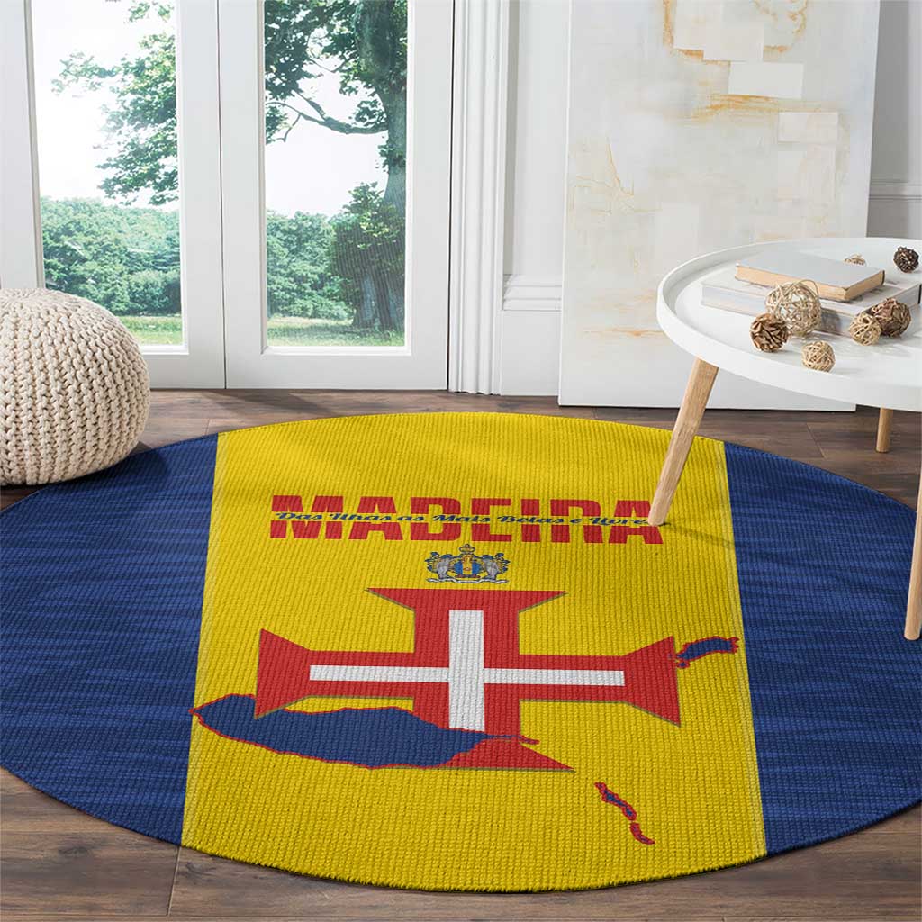 Maderia Day Round Carpet Pearl of the Atlantic Flag Style - Wonder Print Shop