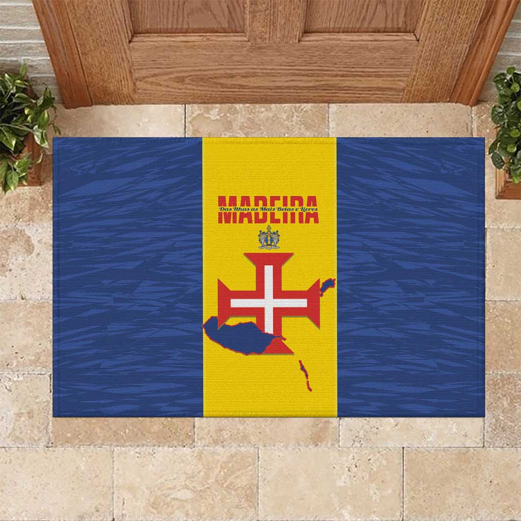 Maderia Day Rubber Doormat Pearl of the Atlantic Flag Style - Wonder Print Shop