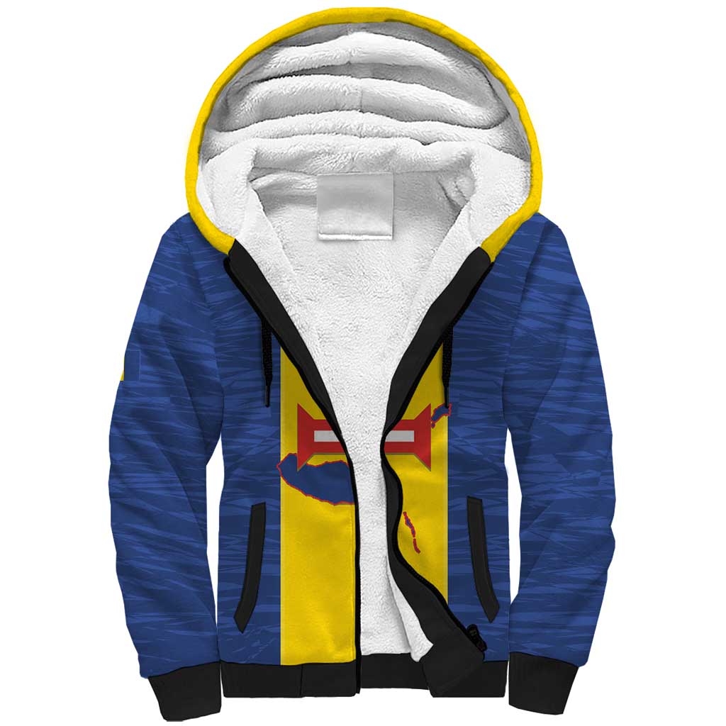 Maderia Day Sherpa Hoodie Pearl of the Atlantic Flag Style - Wonder Print Shop