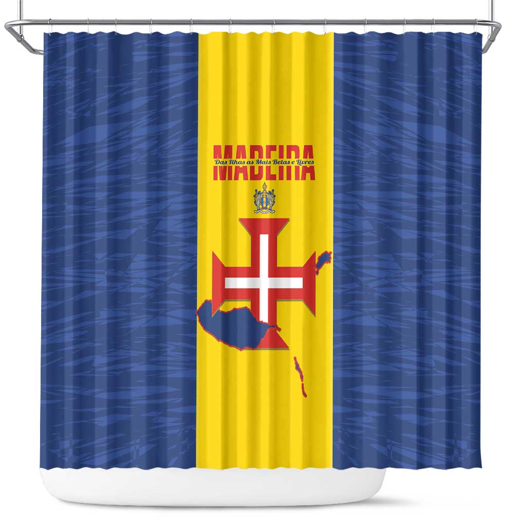 Maderia Day Shower Curtain Pearl of the Atlantic Flag Style - Wonder Print Shop