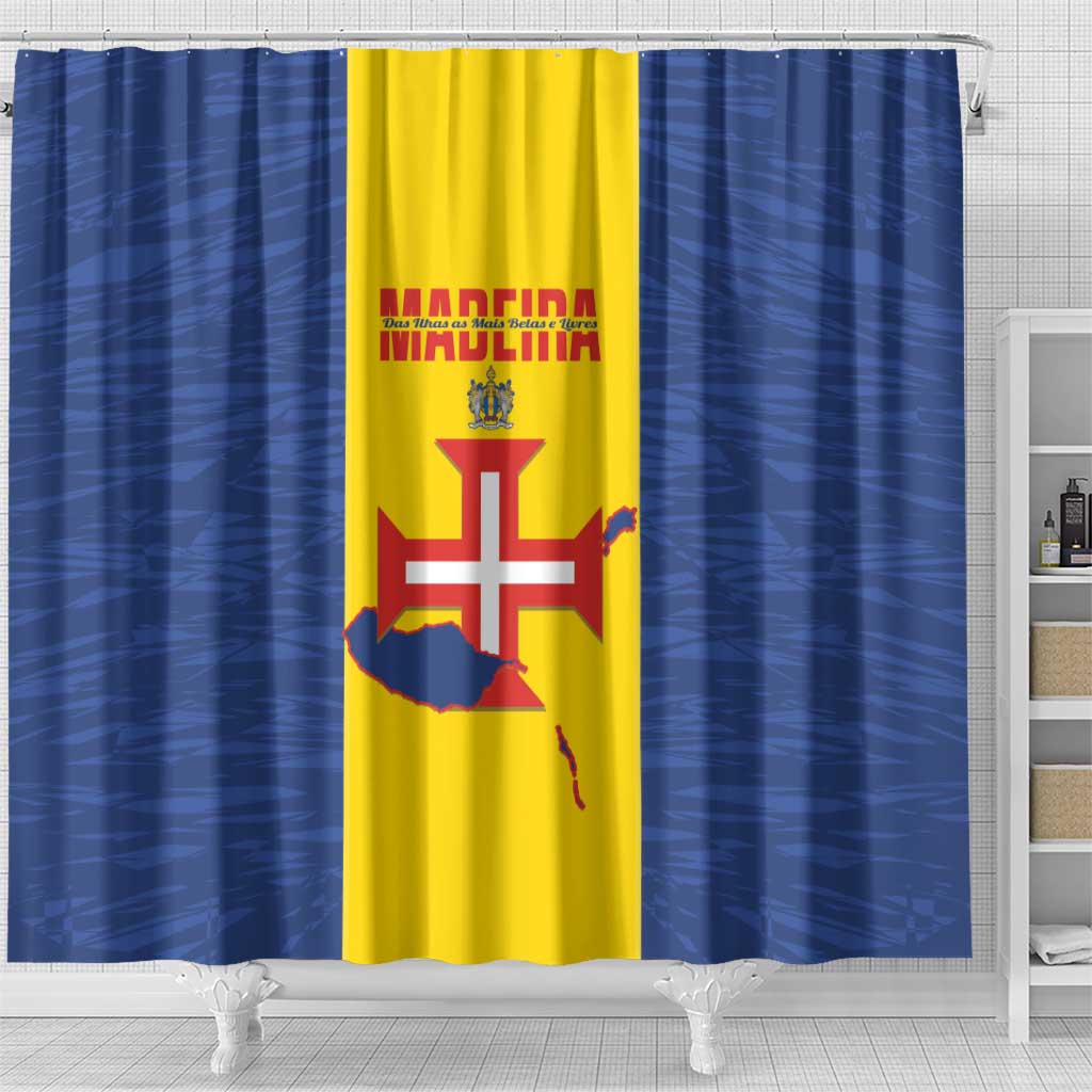 Maderia Day Shower Curtain Pearl of the Atlantic Flag Style - Wonder Print Shop