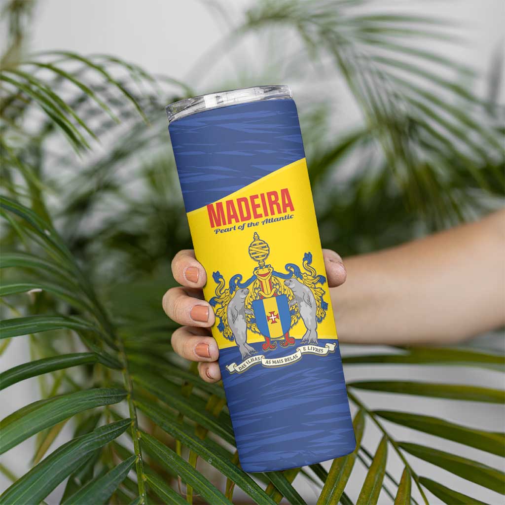 Maderia Day Skinny Tumbler Pearl of the Atlantic Flag Style - Wonder Print Shop