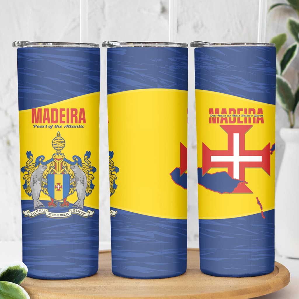 Maderia Day Skinny Tumbler Pearl of the Atlantic Flag Style - Wonder Print Shop