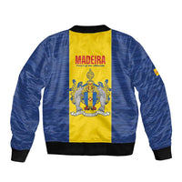Maderia Day Sleeve Zip Bomber Jacket Pearl of the Atlantic Flag Style - Wonder Print Shop