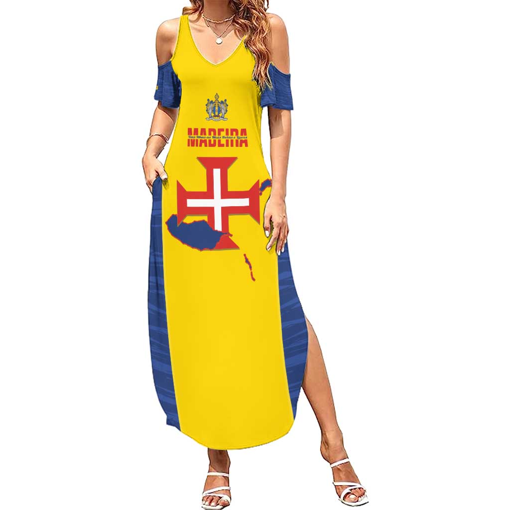 Maderia Day Summer Maxi Dress Pearl of the Atlantic Flag Style - Wonder Print Shop