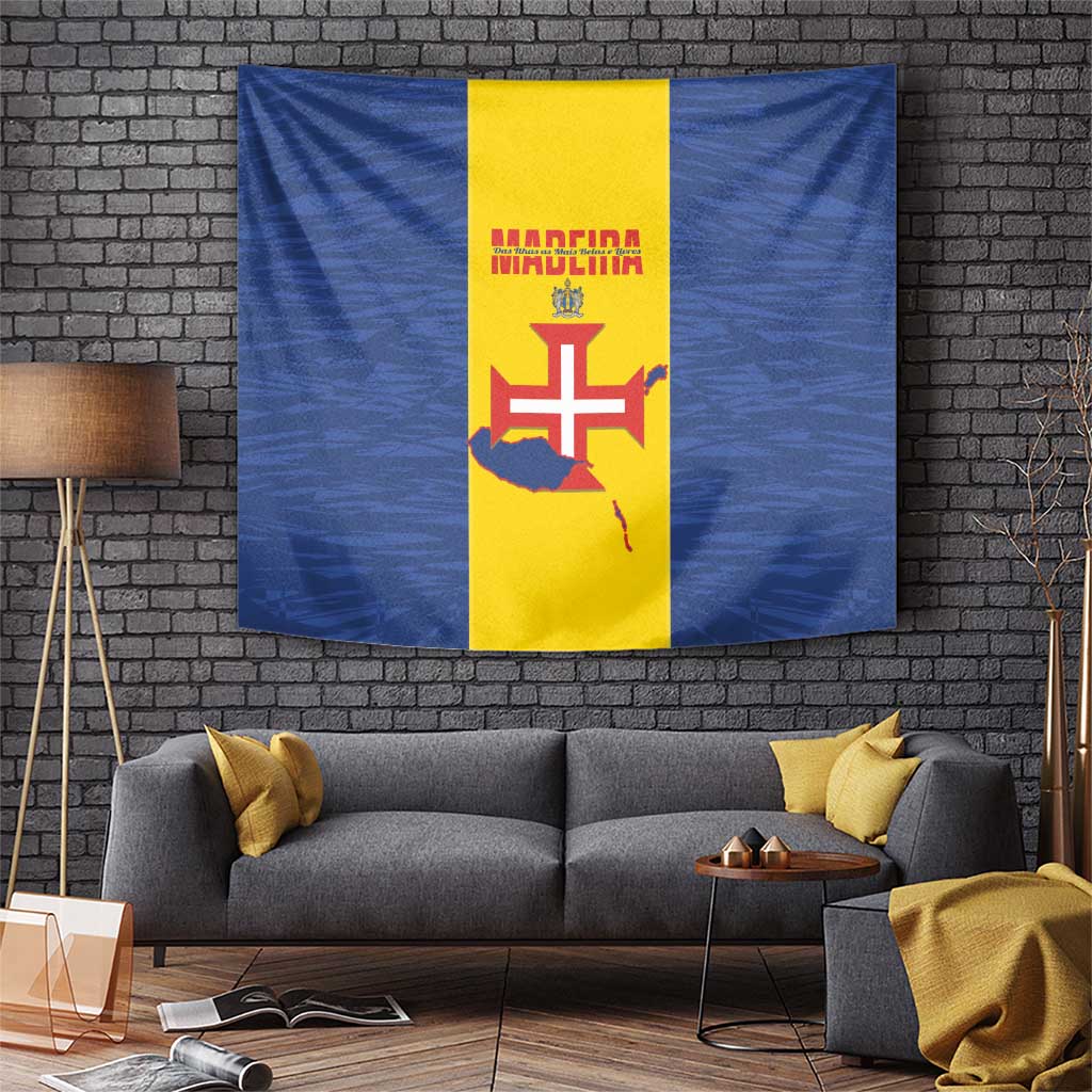 Maderia Day Tapestry Pearl of the Atlantic Flag Style - Wonder Print Shop