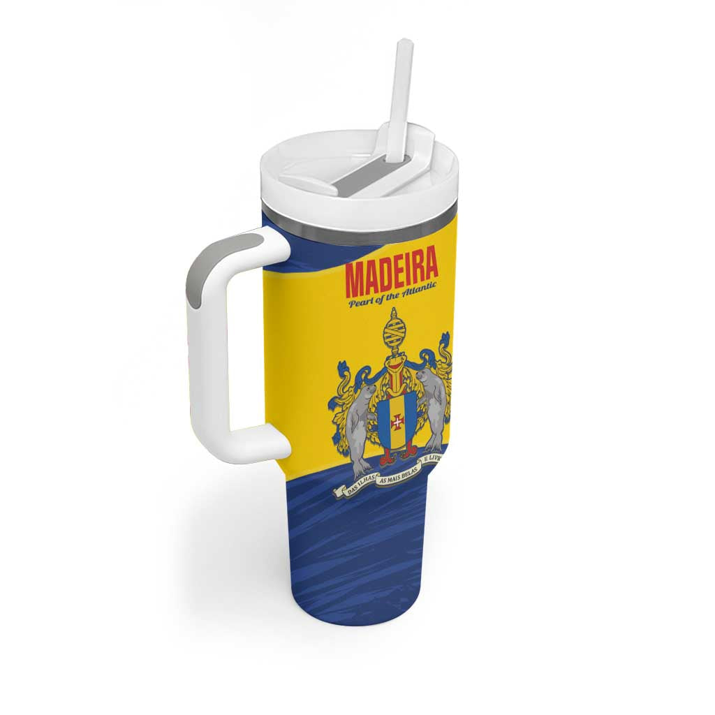 Maderia Day Tumbler With Handle Pearl of the Atlantic Flag Style - Wonder Print Shop