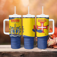 Maderia Day Tumbler With Handle Pearl of the Atlantic Flag Style - Wonder Print Shop
