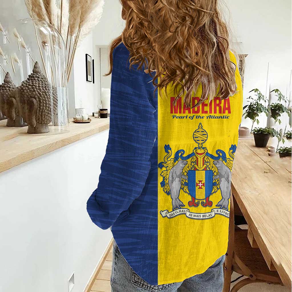 Maderia Day Women Casual Shirt Pearl of the Atlantic Flag Style - Wonder Print Shop