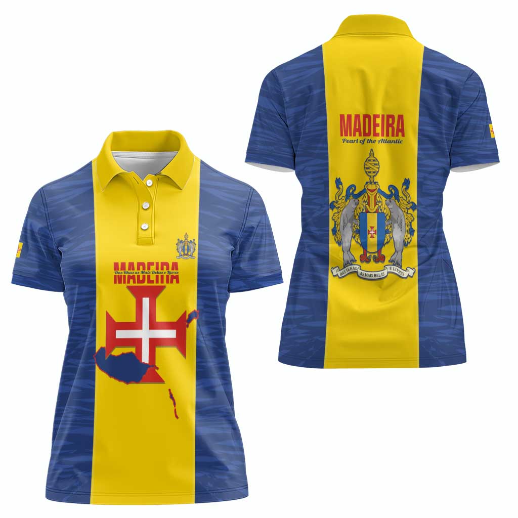 Maderia Day Women Polo Shirt Pearl of the Atlantic Flag Style - Wonder Print Shop