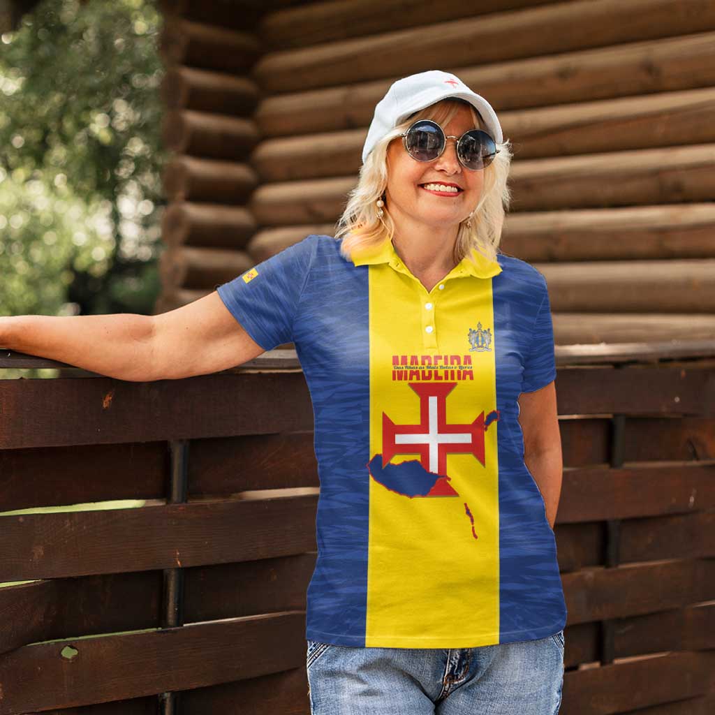 Maderia Day Women Polo Shirt Pearl of the Atlantic Flag Style - Wonder Print Shop