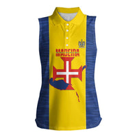 Maderia Day Women Sleeveless Polo Shirt Pearl of the Atlantic Flag Style - Wonder Print Shop
