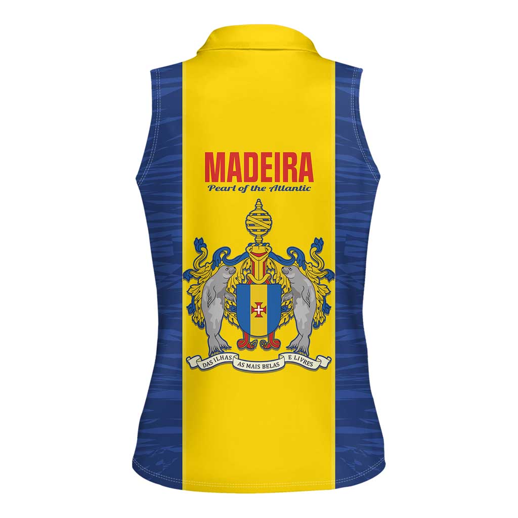 Maderia Day Women Sleeveless Polo Shirt Pearl of the Atlantic Flag Style - Wonder Print Shop