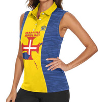Maderia Day Women Sleeveless Polo Shirt Pearl of the Atlantic Flag Style - Wonder Print Shop