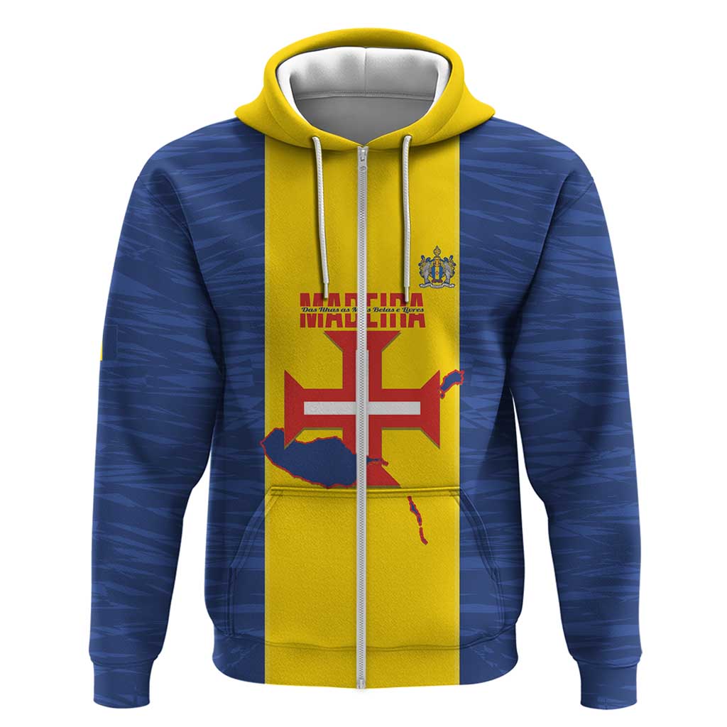Maderia Day Zip Hoodie Pearl of the Atlantic Flag Style - Wonder Print Shop