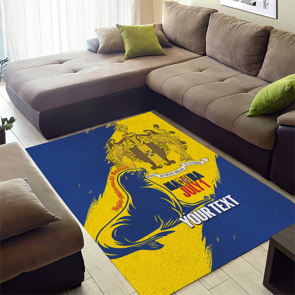 Personalised Maderia Day Area Rug July 1 Monk Seal Grunge Style - Wonder Print Shop