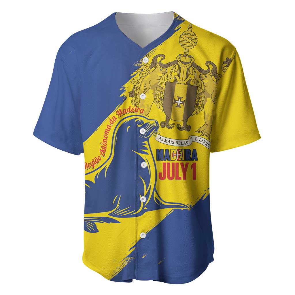 Personalised Maderia Day Baseball Jersey July 1 Monk Seal Grunge Style - Wonder Print Shop