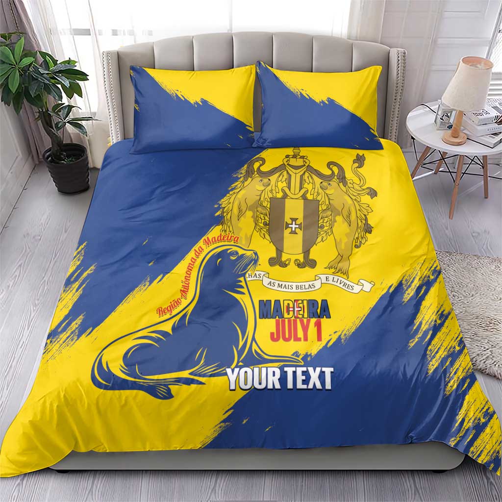 Personalised Maderia Day Bedding Set July 1 Monk Seal Grunge Style - Wonder Print Shop
