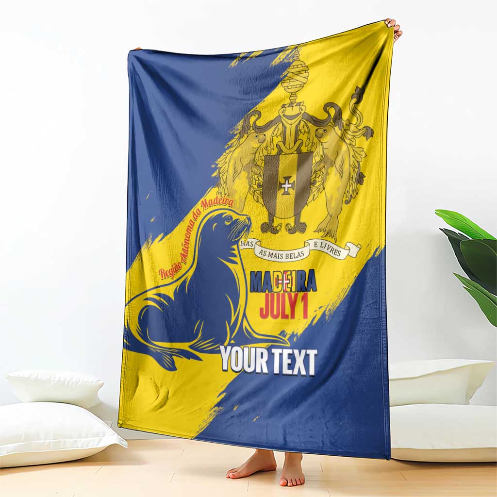 Personalised Maderia Day Blanket July 1 Monk Seal Grunge Style - Wonder Print Shop