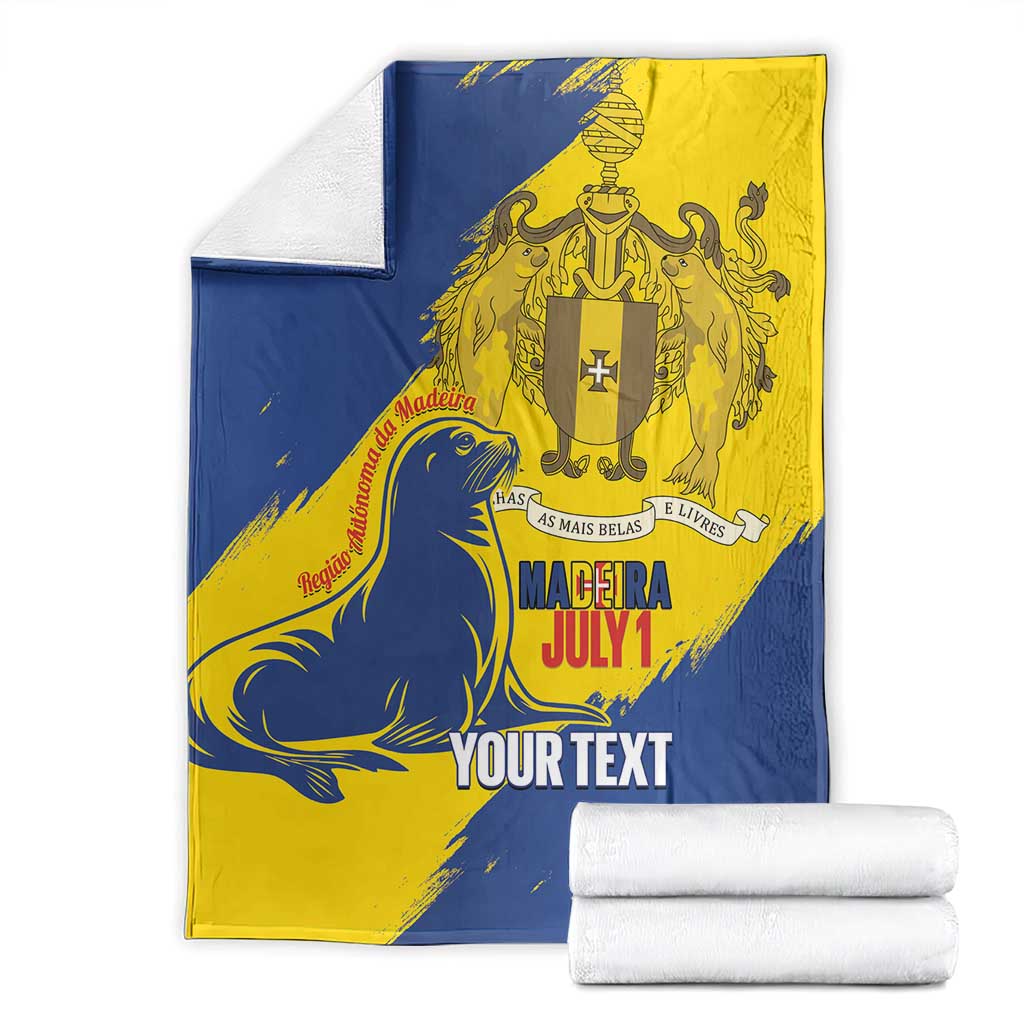 Personalised Maderia Day Blanket July 1 Monk Seal Grunge Style - Wonder Print Shop