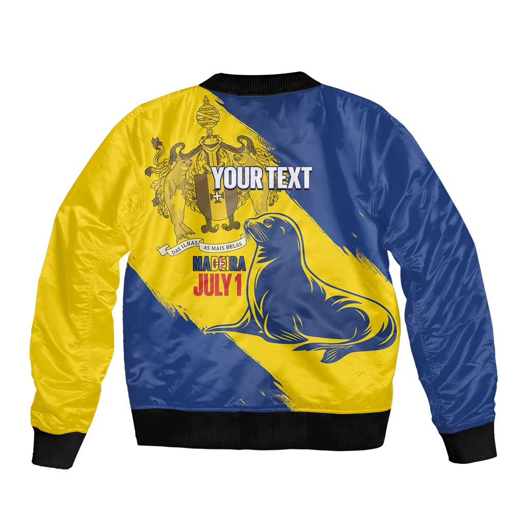 Personalised Maderia Day Bomber Jacket July 1 Monk Seal Grunge Style - Wonder Print Shop