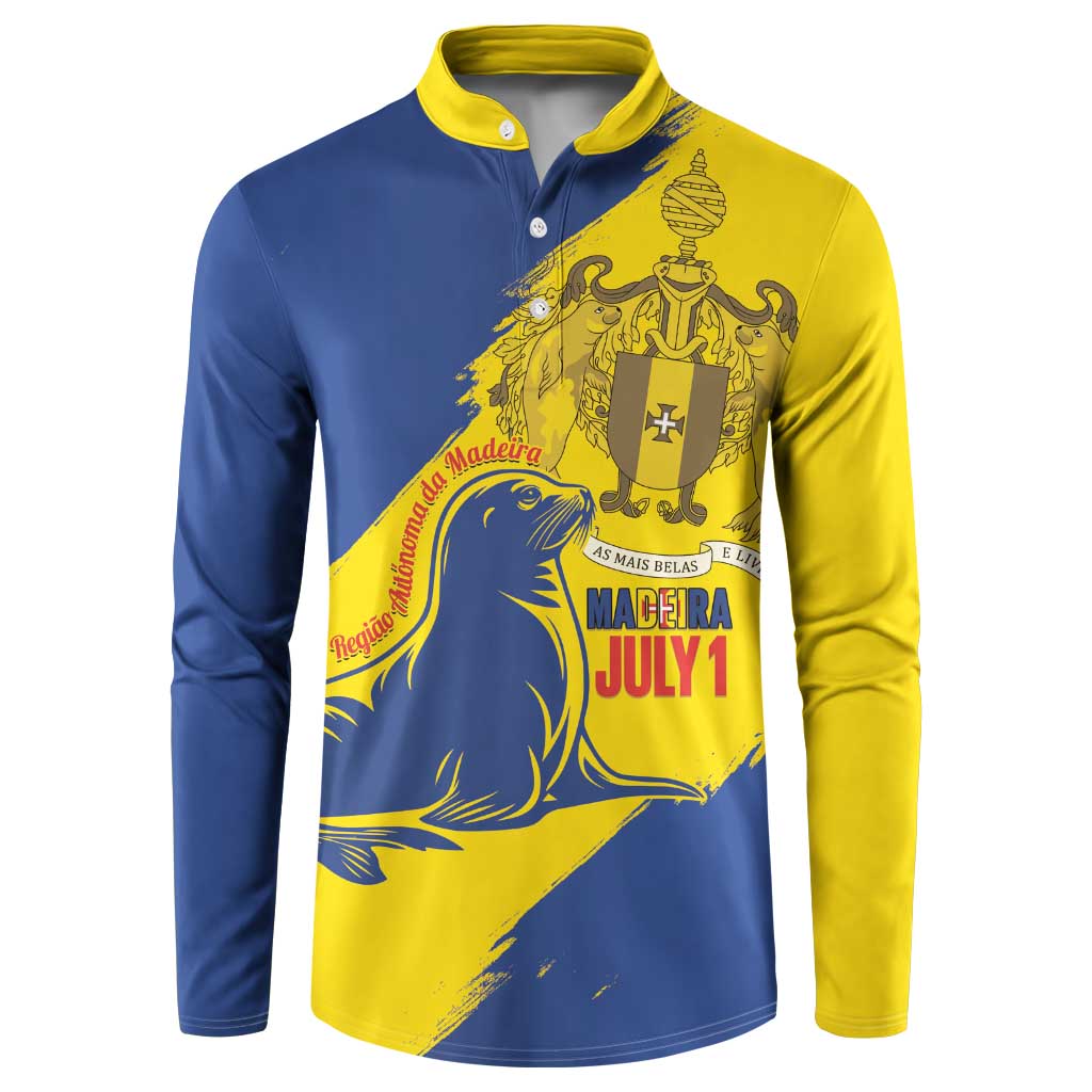 Personalised Maderia Day Button Sweatshirt July 1 Monk Seal Grunge Style - Wonder Print Shop