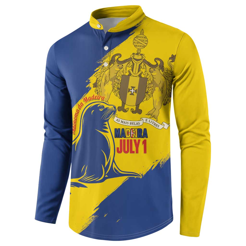 Personalised Maderia Day Button Sweatshirt July 1 Monk Seal Grunge Style - Wonder Print Shop